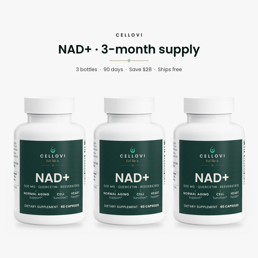 Cellovi NAD+ 3-month supply: 3 bottles, 90 days, save $28, ships free