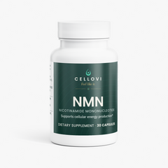Cellovi NMN 500 mg capsules, front of the label