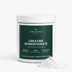 Cellovi Creatine Monohydrate tub with powder, 5 g per scoop, 50 servings