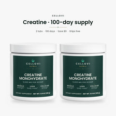 Cellovi Creatine 100-day supply: 2 tubs, 100 days, save $9, ships free
