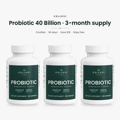 Cellovi Probiotic 40 Billion 3-month supply: 3 bottles, 90 days, save $18, ships free